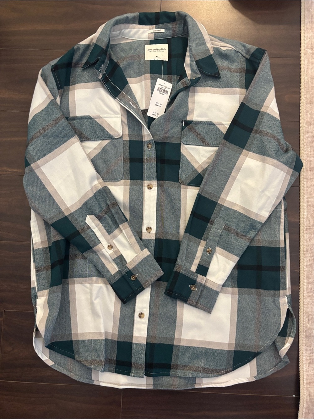 Abercrombie & Fitch Oversized Soft Collection Plaid Button-Up Shirt